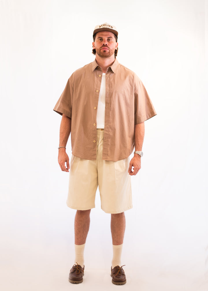 Chemise manches courtes en popeline