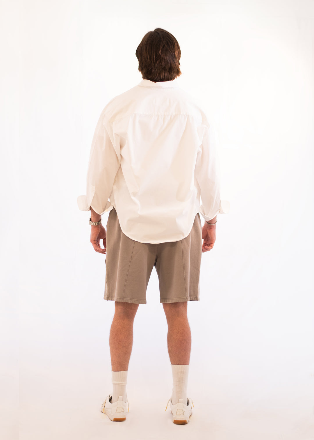 Short en coton gris