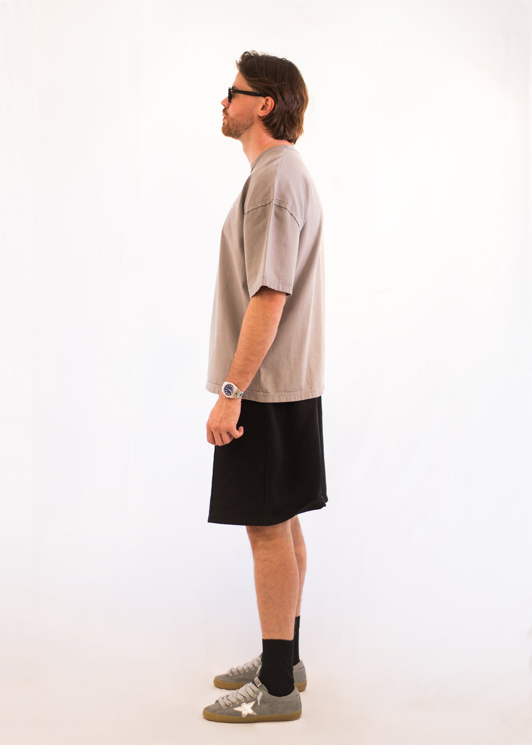 Short en coton noir