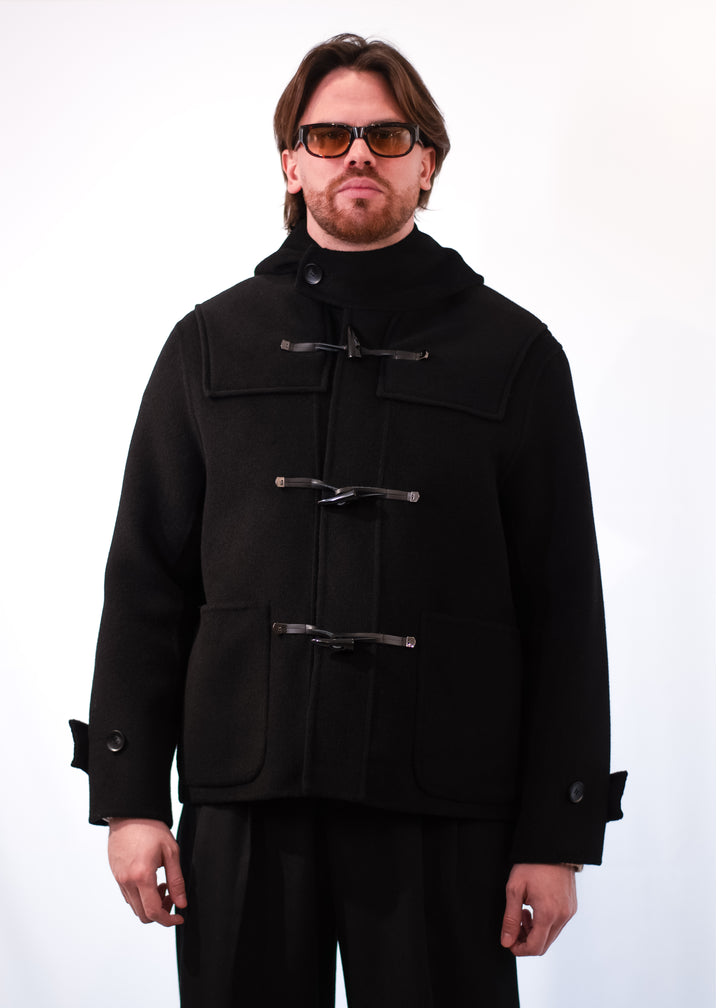 Manteau Duffle coat court en laine double face